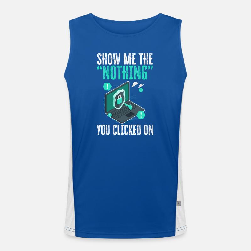 Lustiges Cybersicherheits-IT-Support-IT-Sicherheitsnetzwerk Funktionelles Kontrast-Tank Top für Männer 