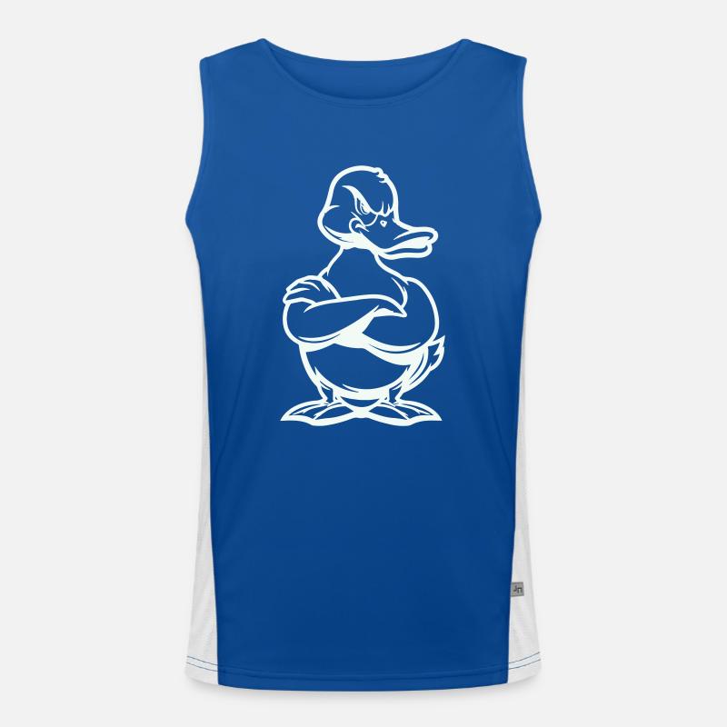 Duck Duck Comic - Men's Functional Contrast Tank Top  - royal/white