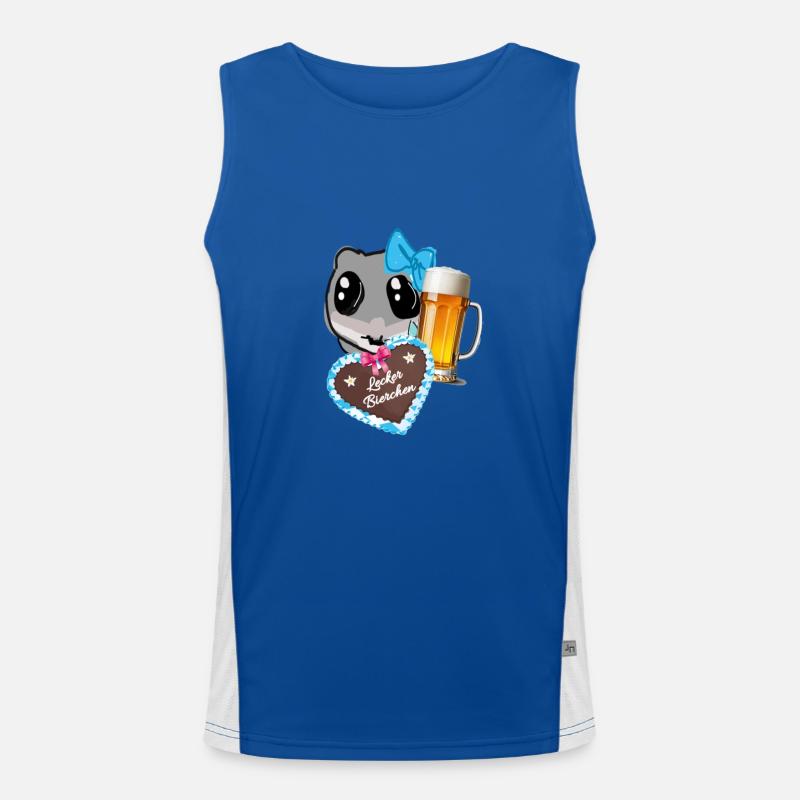 Bier, illustration, lebkuchenherz, lecker Bierchen Funktionelles Kontrast-Tank Top für Männer 