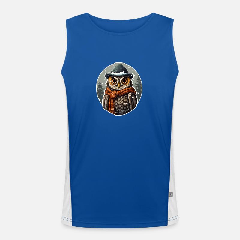 "Snow magic with an owl's view" Men's Functional Contrast Tank Top 
