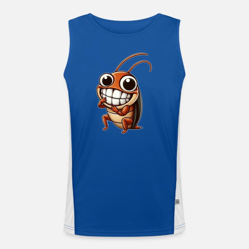 Cute Cockroach Cockroach Cartoon Comic - Men's Functional Contrast Tank Top  - royal/white