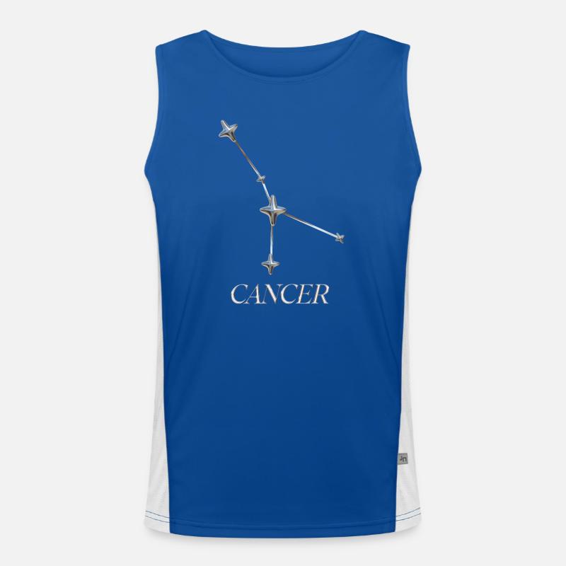 Cancer Constellation – Silver Minimal Constellation Men's Functional Contrast Tank Top 