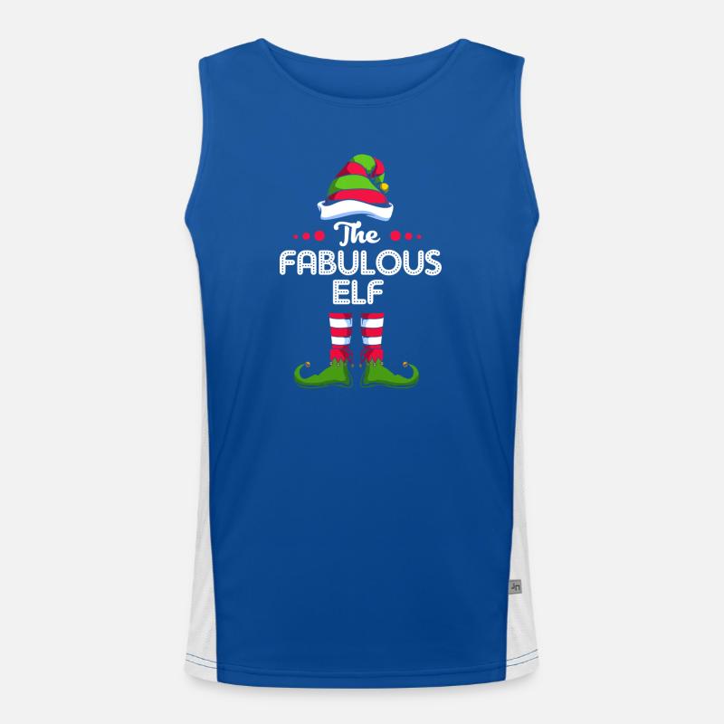 Elfe Elf Weihnachtsgeschenk Funktionelles Kontrast-Tank Top für Männer 