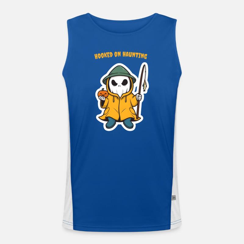 Fisher Boo – Cute Halloween Ghost Sticker with Pum Funktionelles Kontrast-Tank Top für Männer 