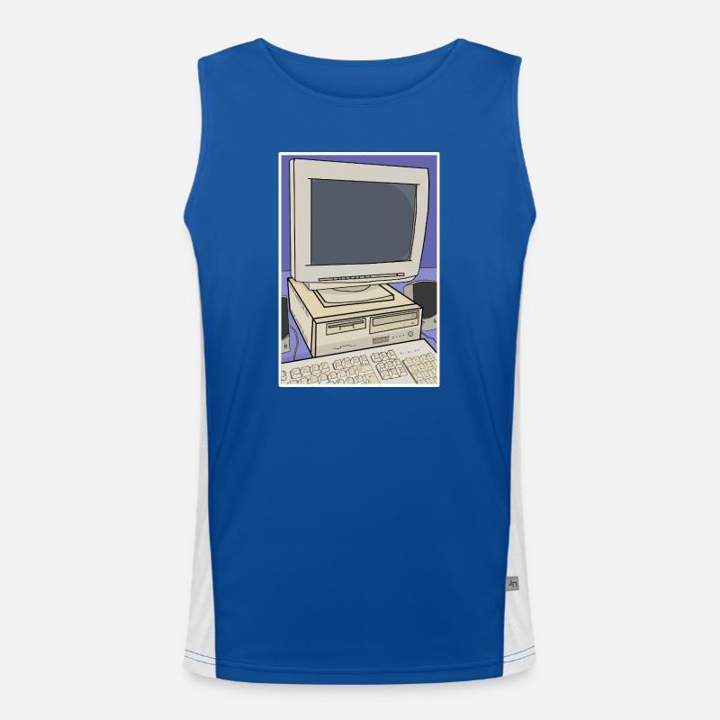 Retro-Computer-Desktop-Einrichtung Funktionelles Kontrast-Tank Top für Männer 