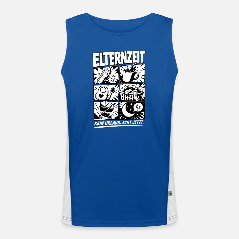 Elternzeit Comic Symbole Funktionelles Kontrast-Tank Top für Männer 
