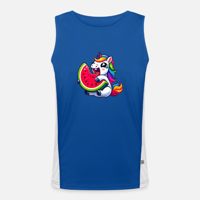 Licorne Pastèque Design d’été Débardeur respirant contrasté Homme 