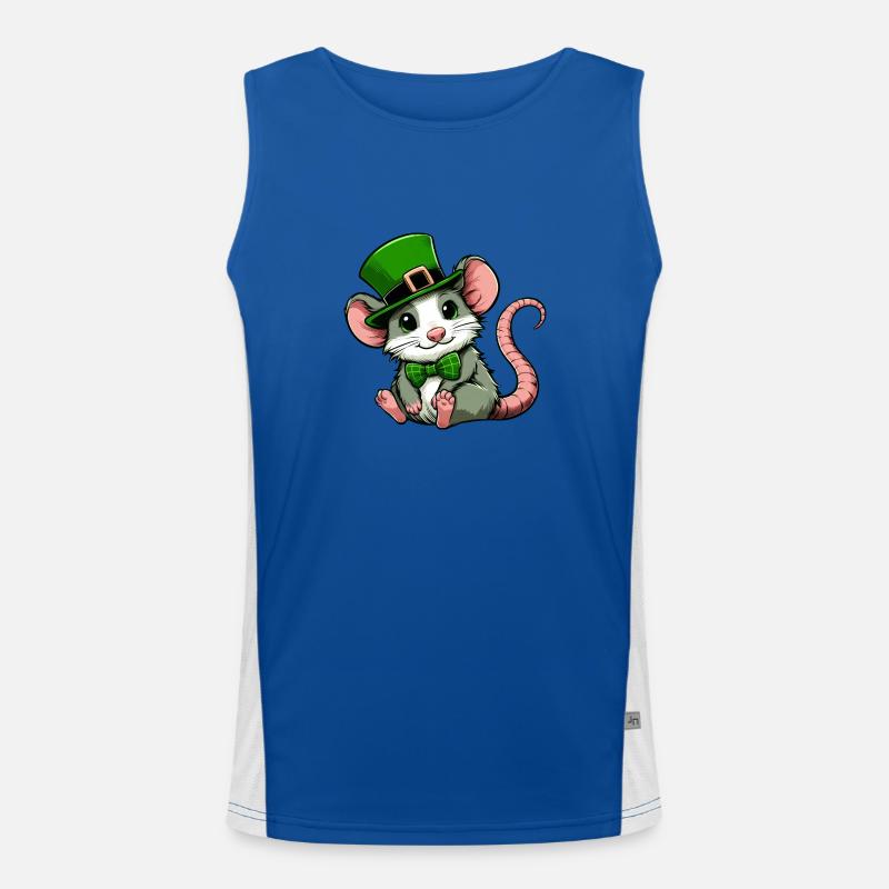 St. Patrick's Tag Süße Ratte Funktionelles Kontrast-Tank Top für Männer 