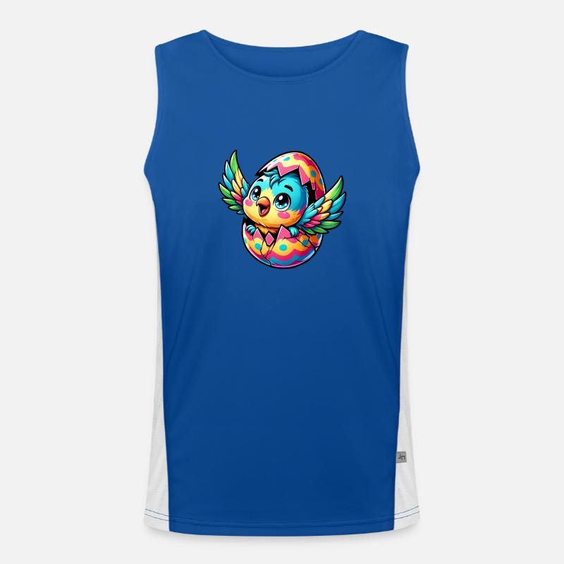 Easter Parrot Hatches from Egg Men's Functional Contrast Tank Top 