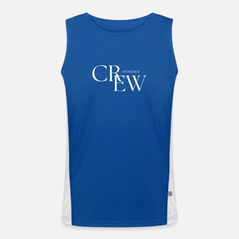 Crewlogo in Weiß Funktionelles Kontrast-Tank Top für Männer 