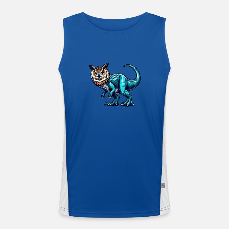 T-Rex Eule Fusion Fabeltier Design Funktionelles Kontrast-Tank Top für Männer 