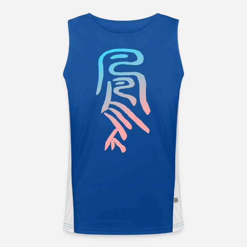 Phoenix - Chinese Oracle - Characters - Men's Functional Contrast Tank Top  - royal/white