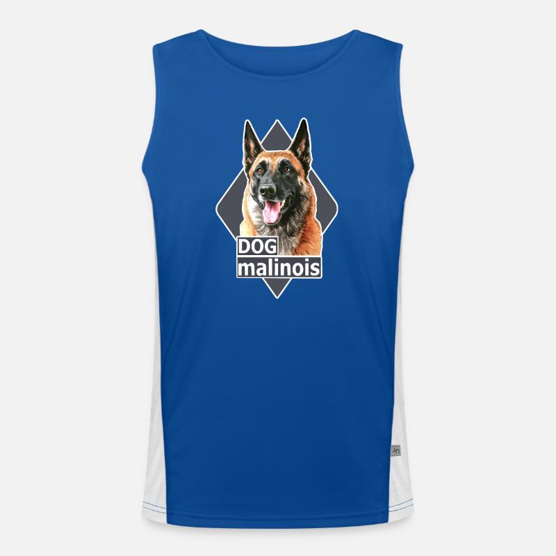 Malinois-Hundeillustration Funktionelles Kontrast-Tank Top für Männer 