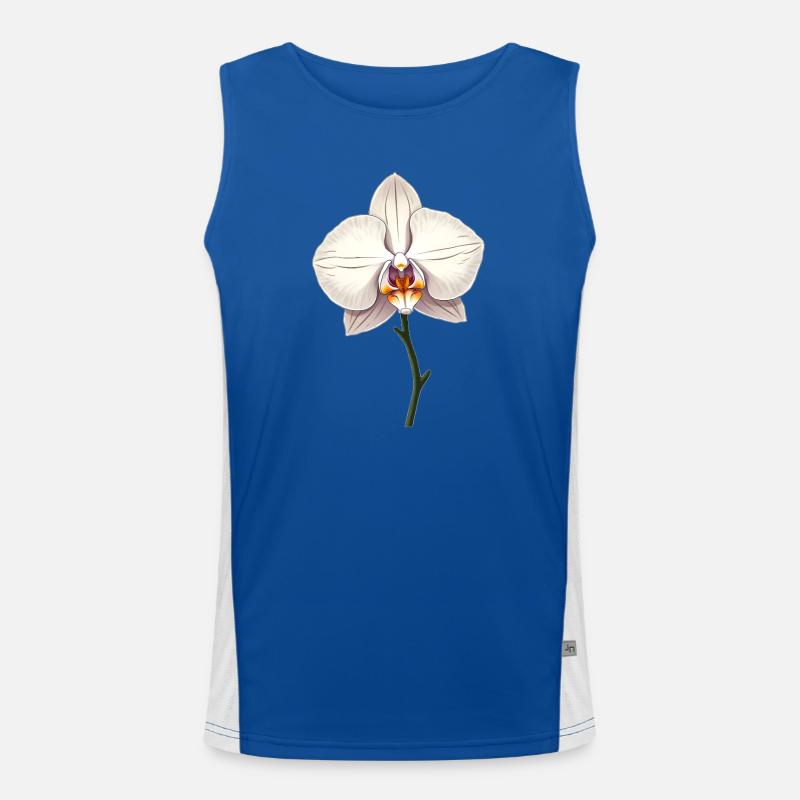 Orchidée blanche Débardeur respirant contrasté Homme 