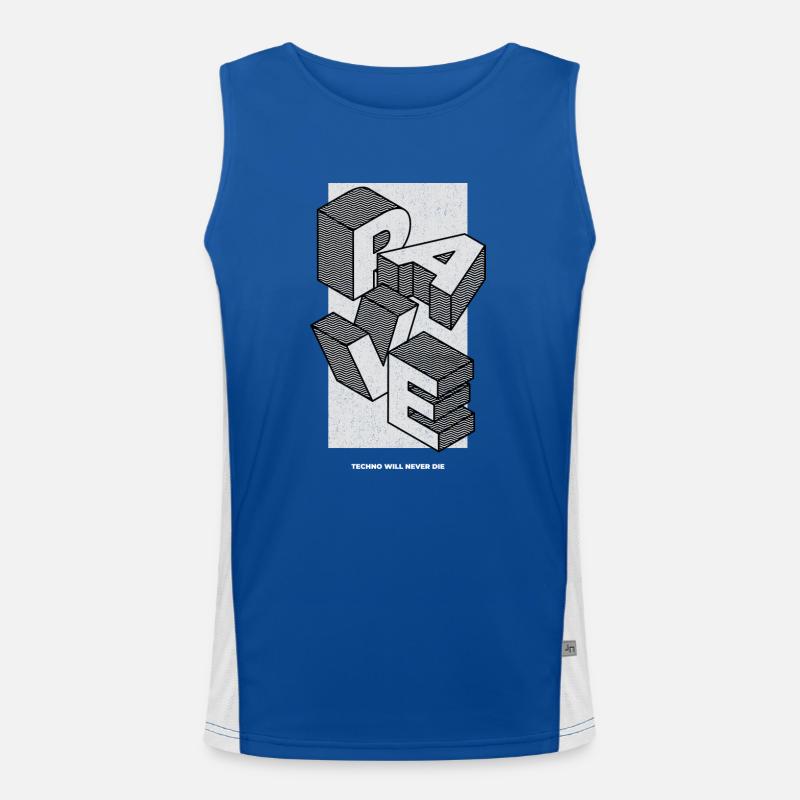 RAVE - Techno will never die Men's Functional Contrast Tank Top 