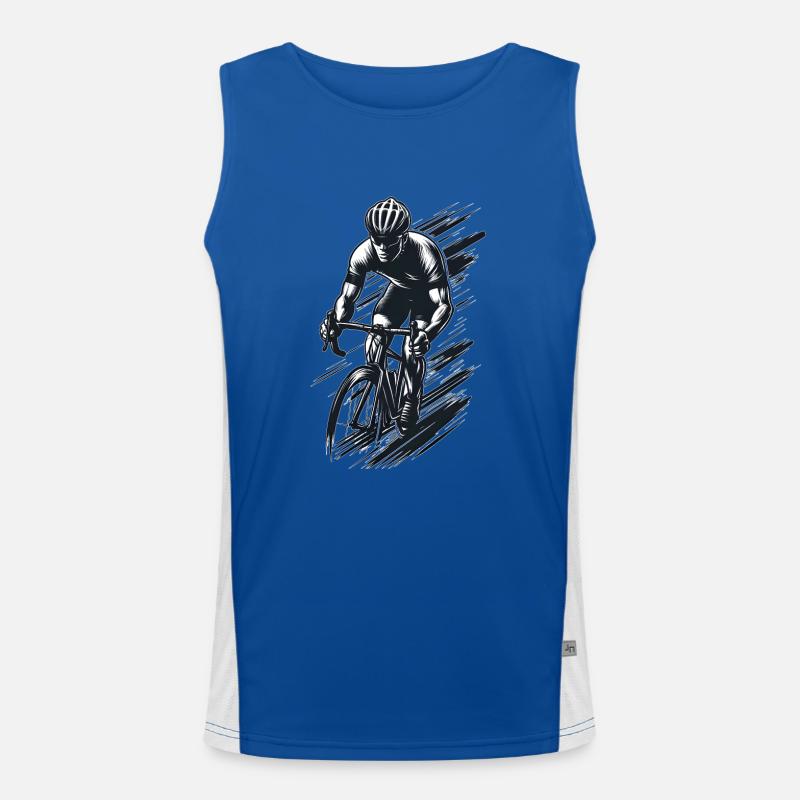 Cyclist, Graphic Men's Functional Contrast Tank Top 