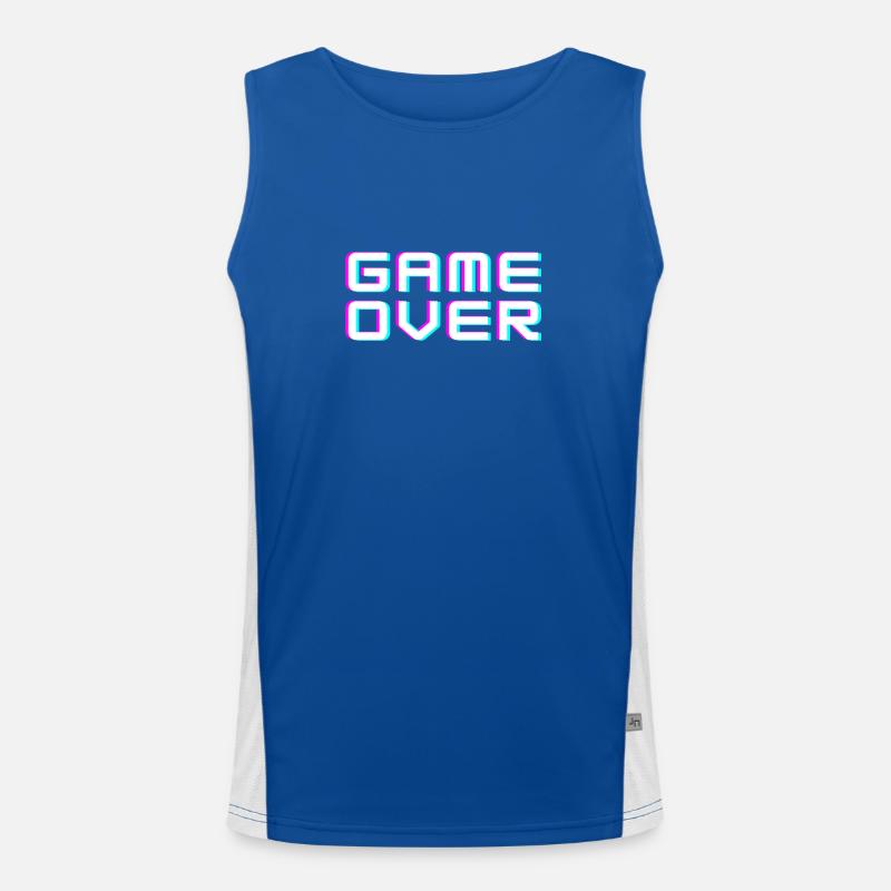 Game over - Men's Functional Contrast Tank Top  - royal/white