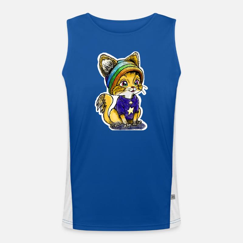 Regenbogen-Kätzchen Funktionelles Kontrast-Tank Top für Männer 