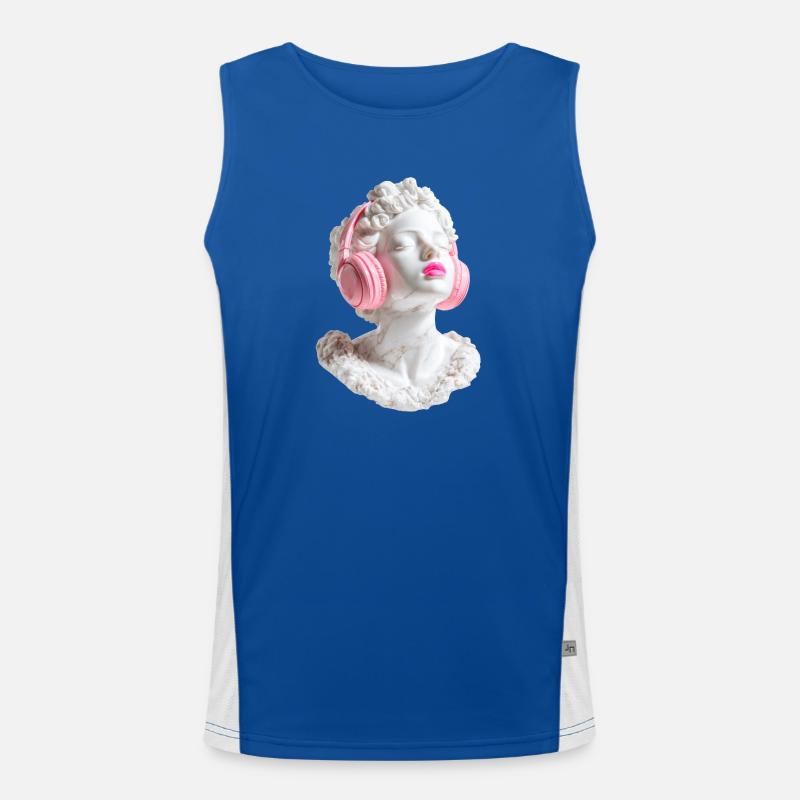 Marble Diva: Beats in Pink - Men's Functional Contrast Tank Top  - royal/white