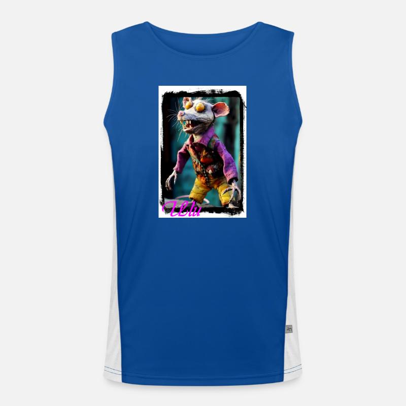 Ausdrucksstarker Ratten-Charakter bunter Kleidung Funktionelles Kontrast-Tank Top für Männer 