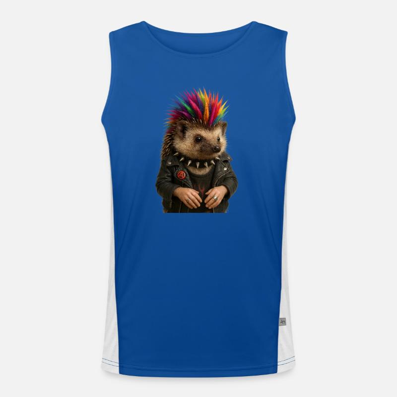 Bunter Igel Punk mit stylischem Flair Funktionelles Kontrast-Tank Top für Männer 