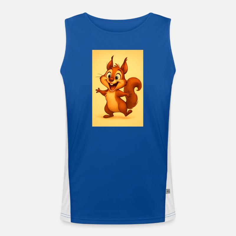 Sonneniges, verspieltes Eichhörnchen Funktionelles Kontrast-Tank Top für Männer 