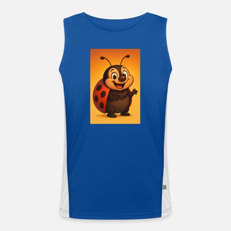 Laughing ladybug at sunset Men's Functional Contrast Tank Top 