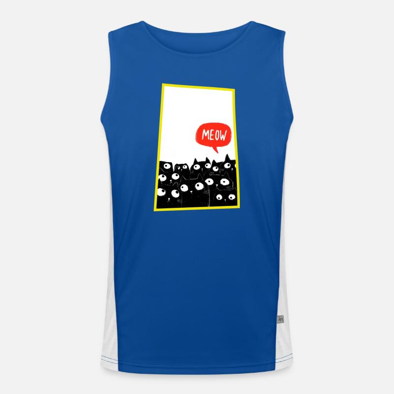 Meow Cat Horde in Neon Edge Men's Functional Contrast Tank Top 