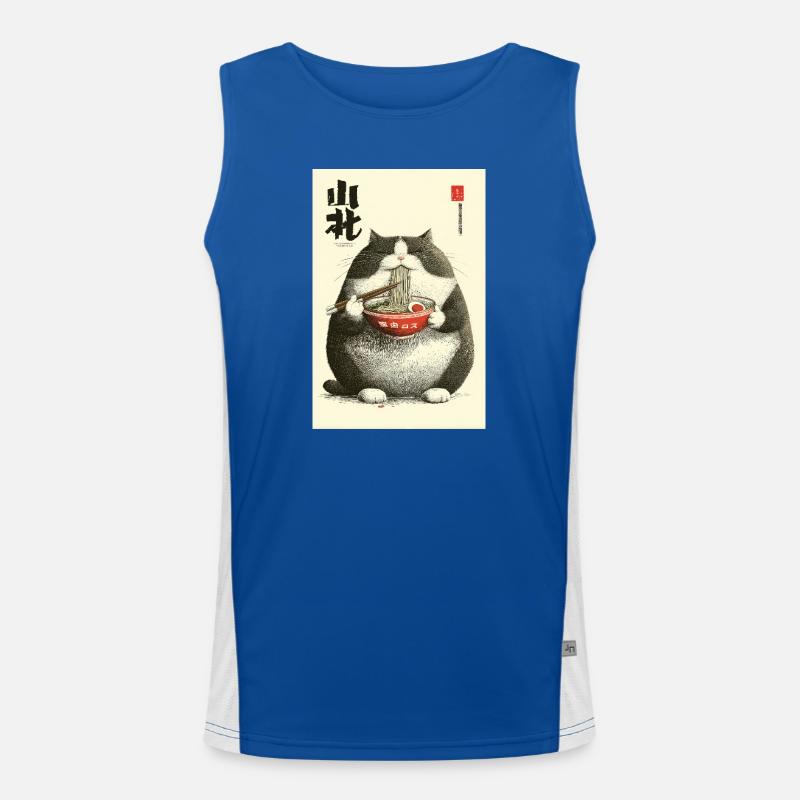 Chonky Cat Ramen Ukiyo-e Men's Functional Contrast Tank Top 
