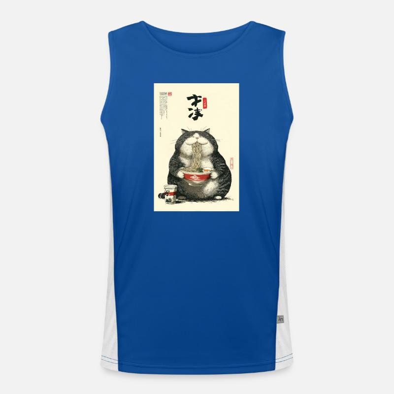 Neko Ramen Feast Men's Functional Contrast Tank Top 