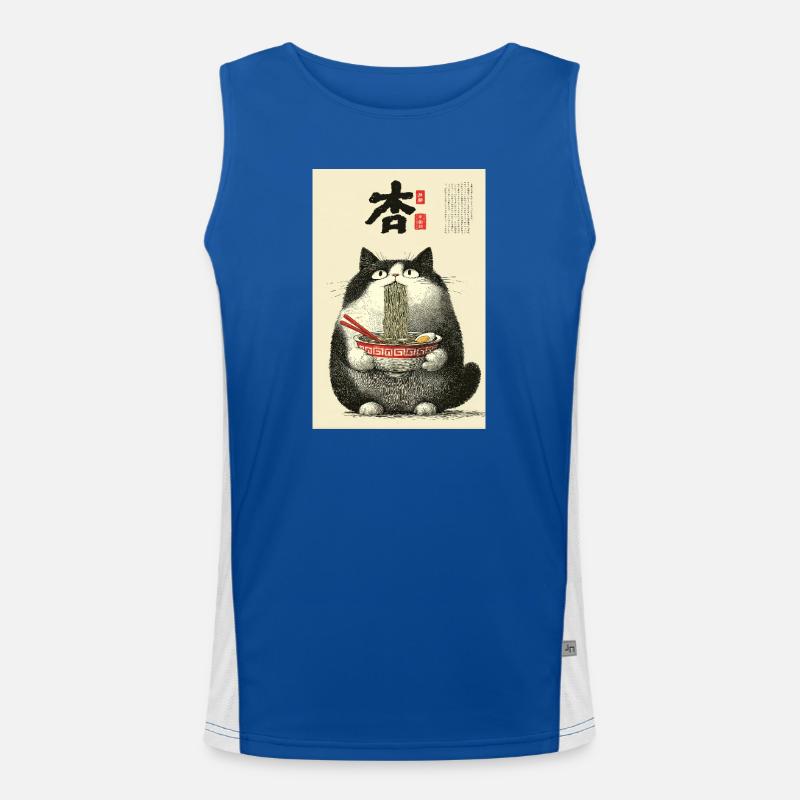 Nudelkatze Ukiyo-e Bowl Funktionelles Kontrast-Tank Top für Männer 