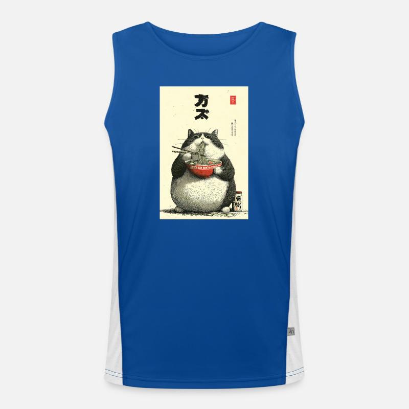 Chonky Cat Ramen Ukiyo-e Funktionelles Kontrast-Tank Top für Männer 