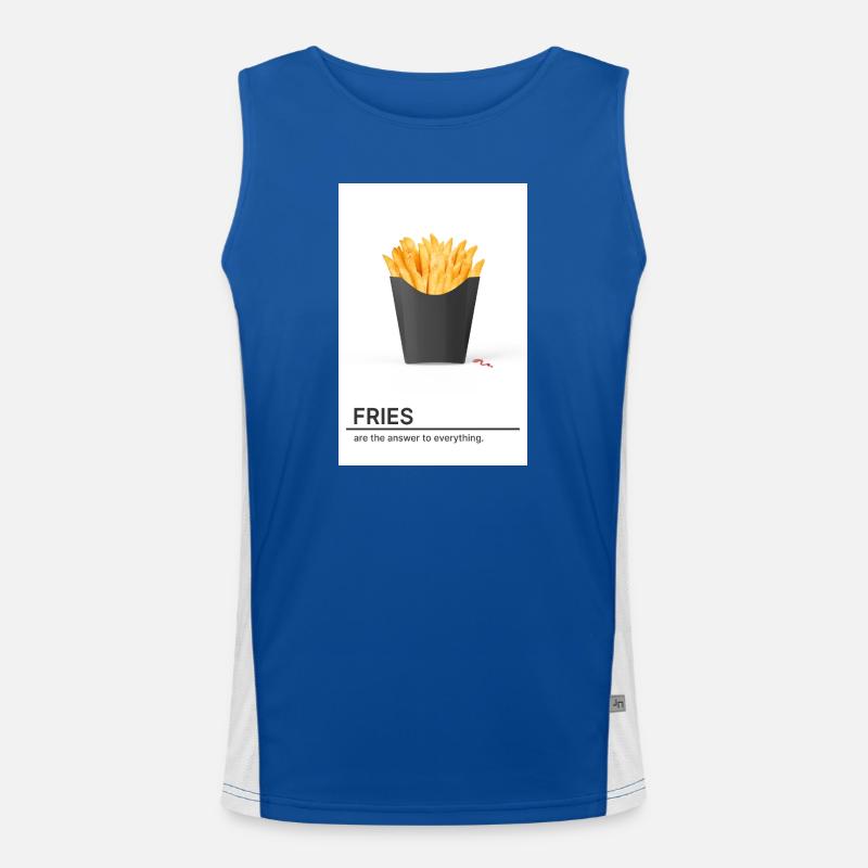 Fries Are The Answer To Everything Funktionelles Kontrast-Tank Top für Männer 