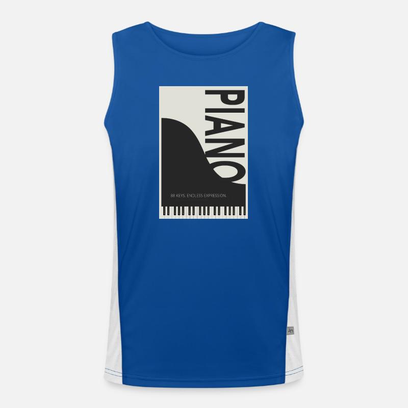 Piano – 88 Keys Endless Expression - Men's Functional Contrast Tank Top  - royal/white