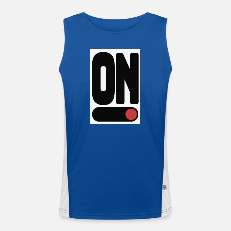 ON Statement Plakat Minimalistisk Design - Funktionel kontrast tanktop til herrer - kongeblå/hvid
