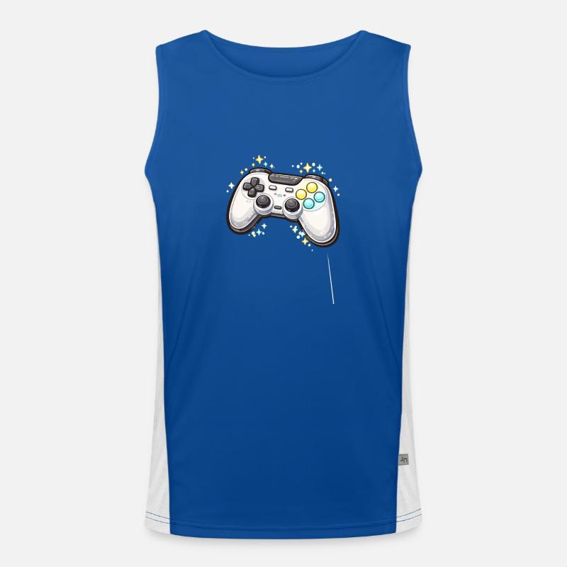 Glowing game controller with stardust Men's Functional Contrast Tank Top 