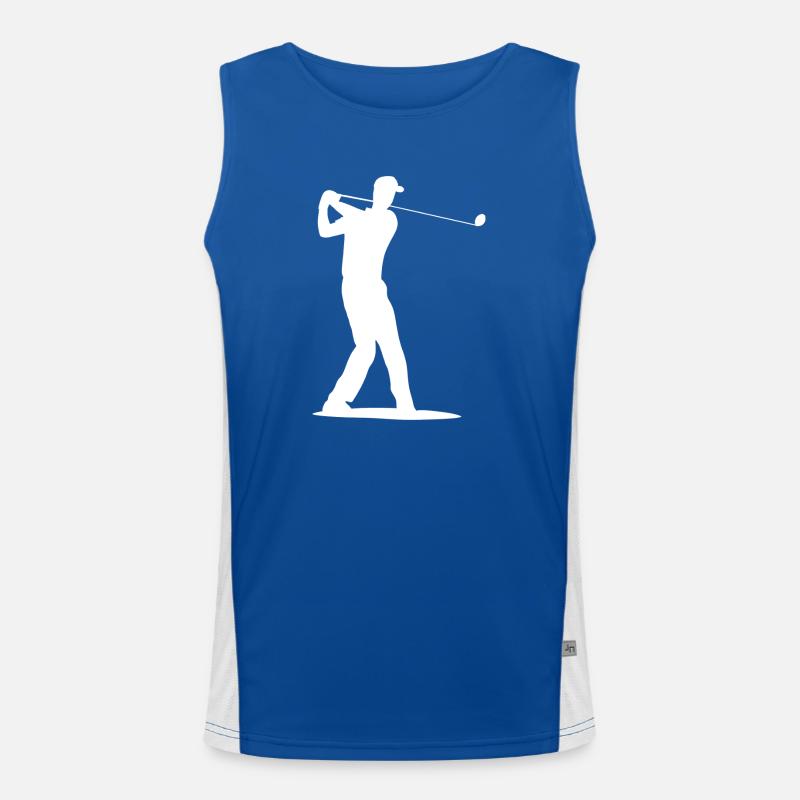 Golfer Silhouette - Tee Golf Men's Functional Contrast Tank Top 