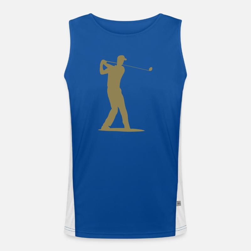 Silhouette de golfeur - Tee Golf Débardeur respirant contrasté Homme 