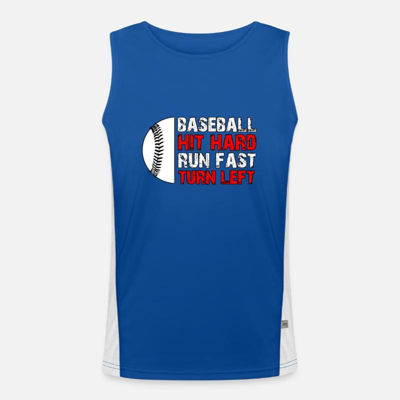 Baseball Hustle Hit Hard Run Fast Débardeur respirant contrasté Homme 