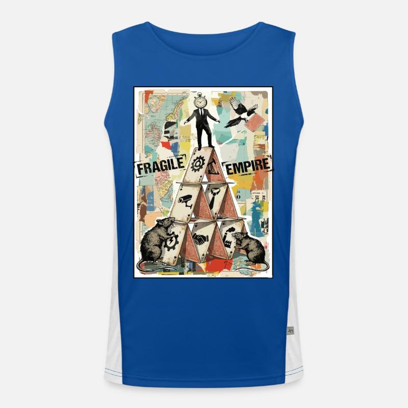 Fragile Empire Kartenhaus Systemkritik Funktionelles Kontrast-Tank Top für Männer 