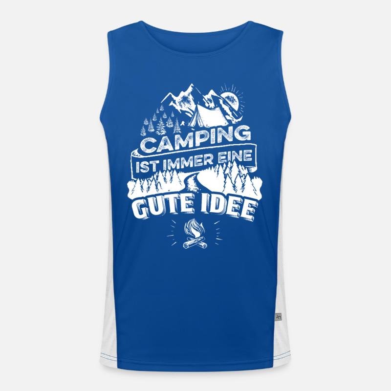 Camping eine gute Idee Funktionelles Kontrast-Tank Top für Männer 