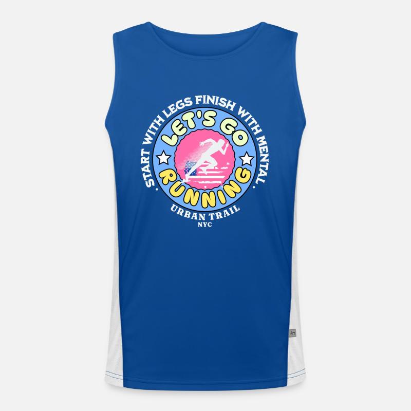 Let's go running - Men's Functional Contrast Tank Top  - royal/white