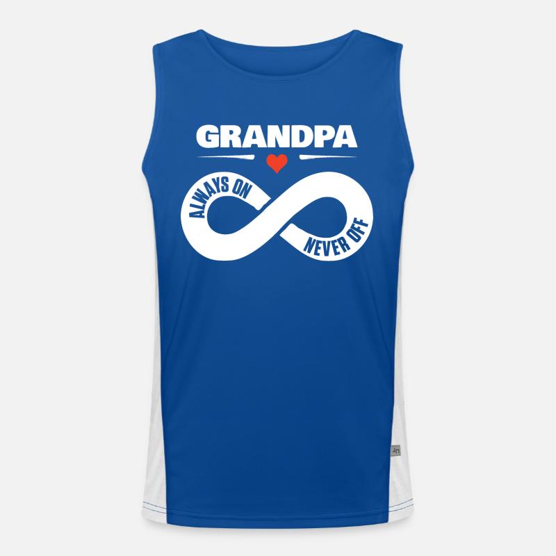 Grandpa Always On Never Off Opa Liebe Geschenk Funktionelles Kontrast-Tank Top für Männer 