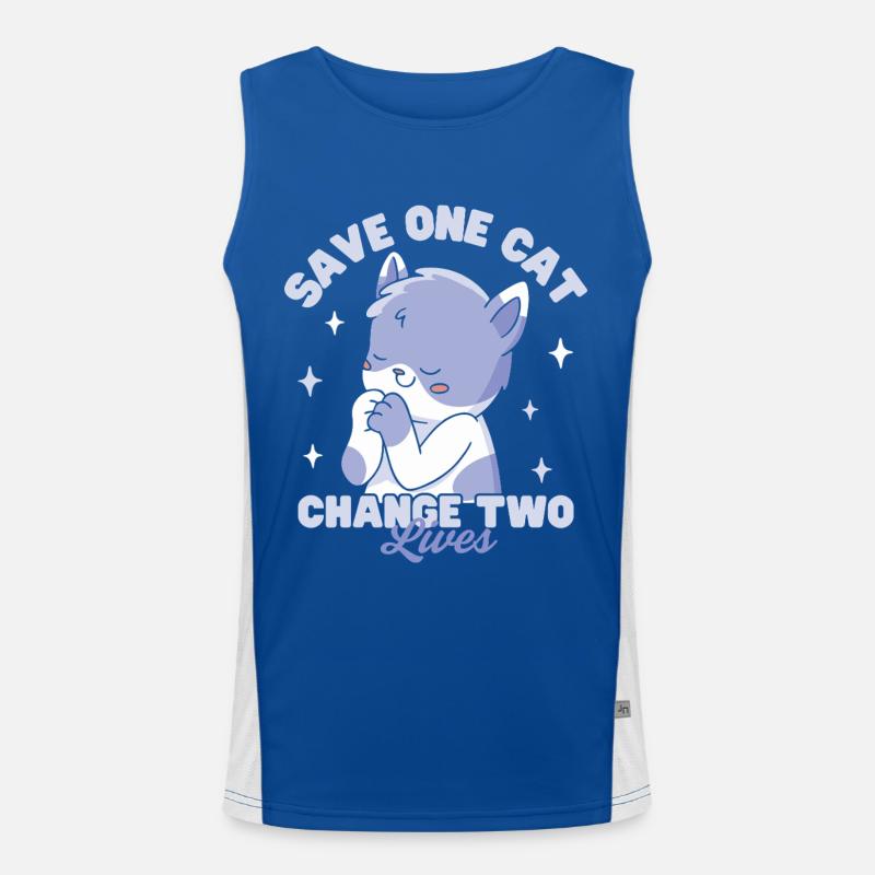 Rette eine Katze, verändere zwei Leben Funktionelles Kontrast-Tank Top für Männer 