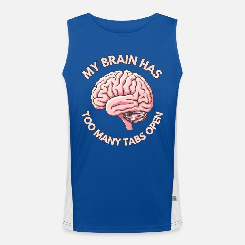 My brain has too many tabs open Men's Functional Contrast Tank Top 