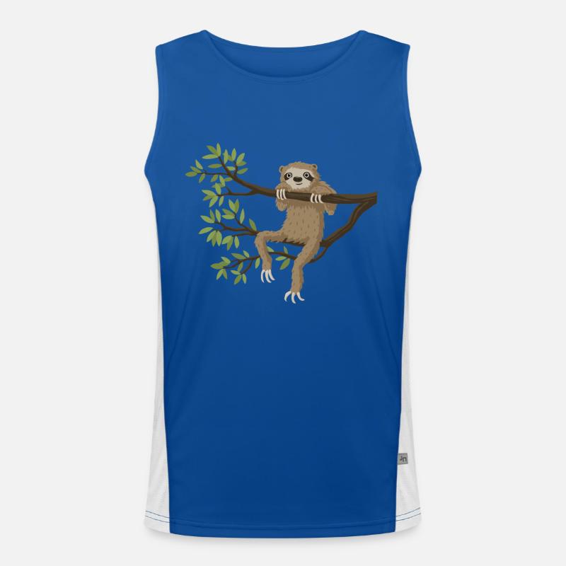 Faultier hängt rum Funktionelles Kontrast-Tank Top für Männer 