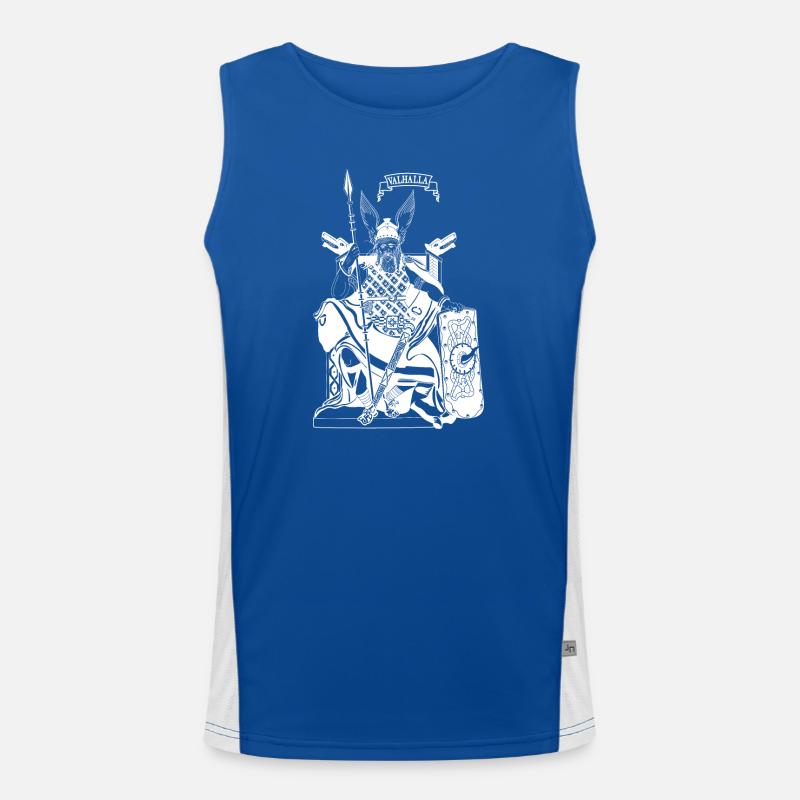 Odin on throne white Men's Functional Contrast Tank Top 