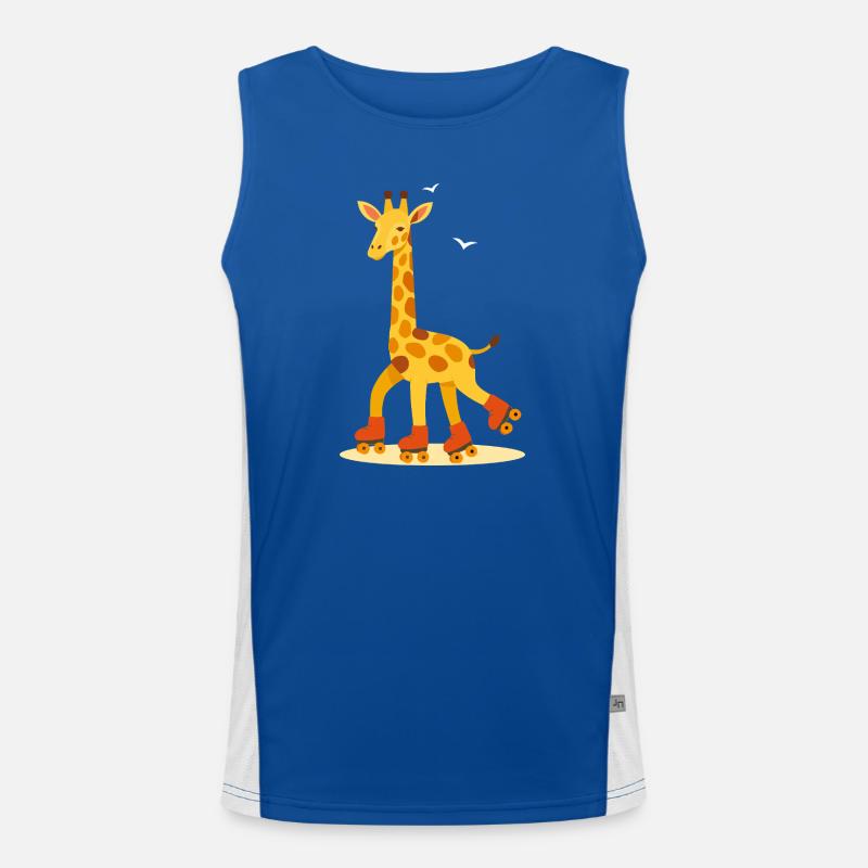 Rollende Giraffe – Spaß auf vier Rädern Funktionelles Kontrast-Tank Top für Männer 