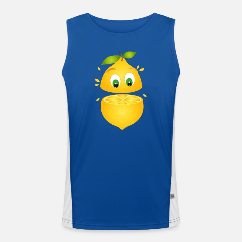 Surprised Lemon – Fruity Comic Fun Men's Functional Contrast Tank Top 
