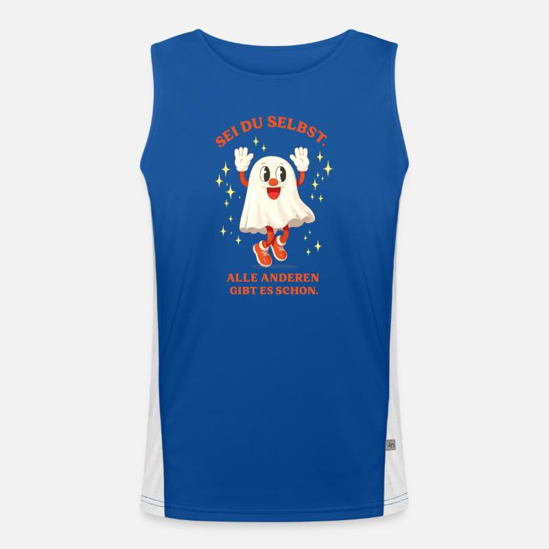 Be Yourself Glittering Ghost Men's Functional Contrast Tank Top 